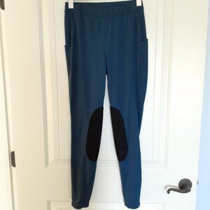 Baleaf Equestrian Riding Tights with Suede Knee Patches Teal Size M